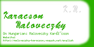 karacson maloveczky business card